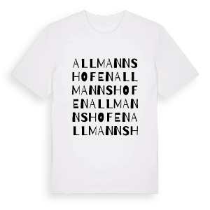 Allmannshofen ordlek t-shirt – ekologisk bomull t-shirt från Pinshirt