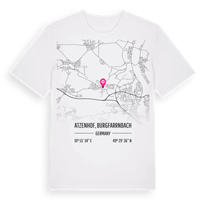Atzenhof, Burgfarrnbach karta t-shirt – ekologisk bomull t-shirt från Pinshirt