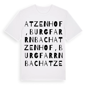 Atzenhof, Burgfarrnbach ordlek t-shirt – ekologisk bomull t-shirt från Pinshirt