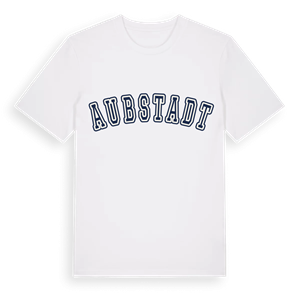 Aubstadt college t-shirt – ekologisk bomull t-shirt från Pinshirt