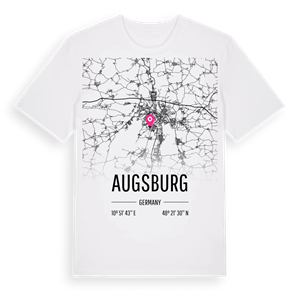 Augsburg karta t-shirt – ekologisk bomull t-shirt från Pinshirt