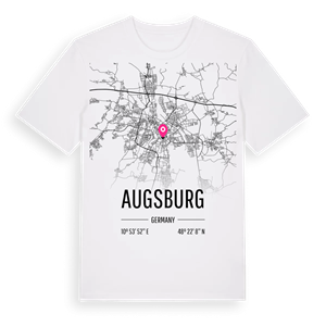 Augsburg karta t-shirt – ekologisk bomull t-shirt från Pinshirt
