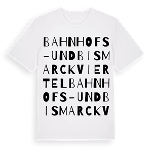 Bahnhofs- und Bismarckviertel ordlek t-shirt – ekologisk bomull t-shirt från Pinshirt