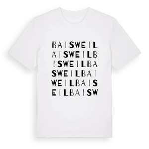 Baisweil ordlek t-shirt – ekologisk bomull t-shirt från Pinshirt