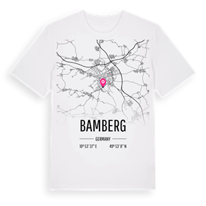 Bamberg karta t-shirt – ekologisk bomull t-shirt från Pinshirt