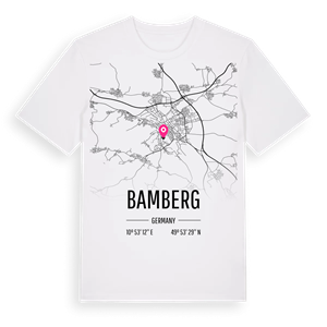 Bamberg karta t-shirt – ekologisk bomull t-shirt från Pinshirt