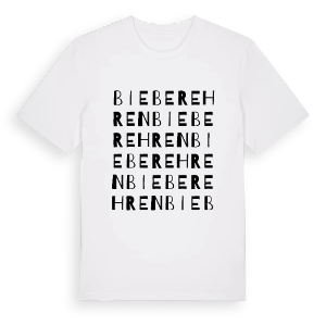 Bieberehren ordlek t-shirt – ekologisk bomull t-shirt från Pinshirt