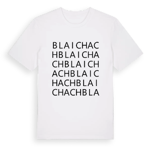 Blaichach ordlek t-shirt – ekologisk bomull t-shirt från Pinshirt