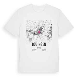 Bobingen karta t-shirt – ekologisk bomull t-shirt från Pinshirt