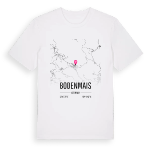 Bodenmais karta t-shirt – ekologisk bomull t-shirt från Pinshirt