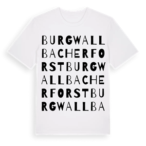 Burgwallbacher Forst ordlek t-shirt – ekologisk bomull t-shirt från Pinshirt