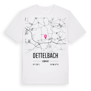 Dettelbach karta t-shirt – ekologisk bomull t-shirt från Pinshirt