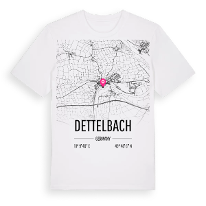 Dettelbach karta t-shirt – ekologisk bomull t-shirt från Pinshirt