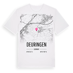 Deuringen karta t-shirt – ekologisk bomull t-shirt från Pinshirt