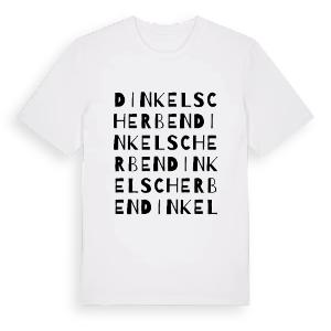 Dinkelscherben ordlek t-shirt – ekologisk bomull t-shirt från Pinshirt