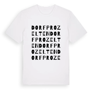 Dorfprozelten ordlek t-shirt – ekologisk bomull t-shirt från Pinshirt