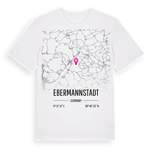 Ebermannstadt karta t-shirt – ekologisk bomull t-shirt från Pinshirt
