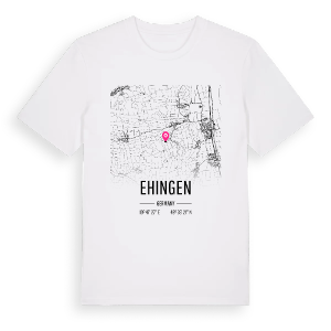 Ehingen karta t-shirt – ekologisk bomull t-shirt från Pinshirt