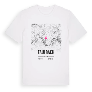 Faulbach karta t-shirt – ekologisk bomull t-shirt från Pinshirt