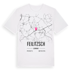 Feilitzsch karta t-shirt – ekologisk bomull t-shirt från Pinshirt
