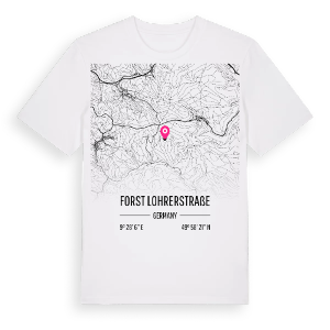 Forst Lohrerstraße karta t-shirt – ekologisk bomull t-shirt från Pinshirt