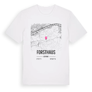 Forsthaus karta t-shirt – ekologisk bomull t-shirt från Pinshirt