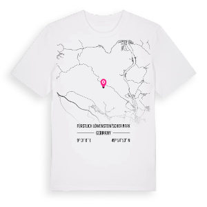 Fürstlich Löwenstein'scher Park karta t-shirt – ekologisk bomull t-shirt från Pinshirt