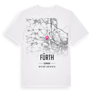 Fürth karta t-shirt – ekologisk bomull t-shirt från Pinshirt