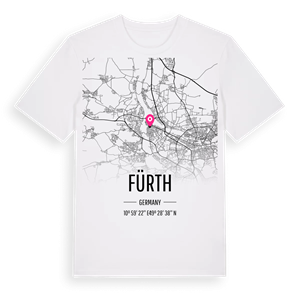 Fürth karta t-shirt – ekologisk bomull t-shirt från Pinshirt