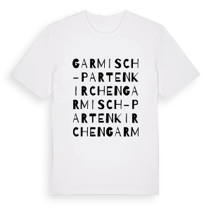 Garmisch-Partenkirchen ordlek t-shirt – ekologisk bomull t-shirt från Pinshirt