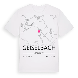 Geiselbach karta t-shirt – ekologisk bomull t-shirt från Pinshirt