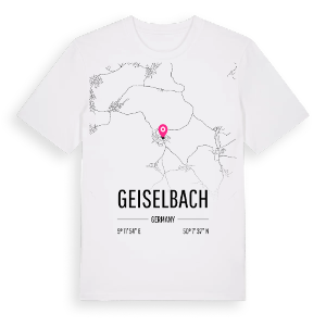 Geiselbach karta t-shirt – ekologisk bomull t-shirt från Pinshirt
