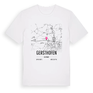 Gersthofen karta t-shirt – ekologisk bomull t-shirt från Pinshirt
