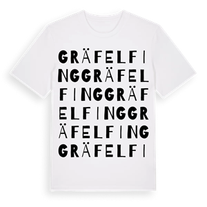 Gräfelfing ordlek t-shirt – ekologisk bomull t-shirt från Pinshirt