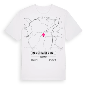 Gramschatzer Wald karta t-shirt – ekologisk bomull t-shirt från Pinshirt