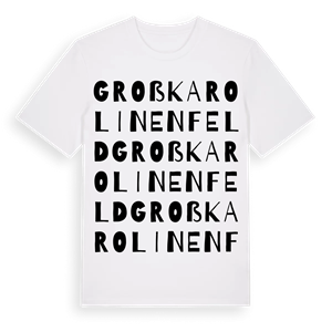 Großkarolinenfeld ordlek t-shirt – ekologisk bomull t-shirt från Pinshirt