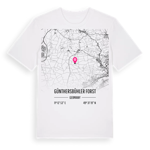 Günthersbühler Forst karta t-shirt – ekologisk bomull t-shirt från Pinshirt