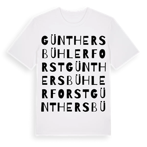 Günthersbühler Forst ordlek t-shirt – ekologisk bomull t-shirt från Pinshirt