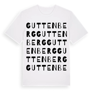 Guttenberg ordlek t-shirt – ekologisk bomull t-shirt från Pinshirt