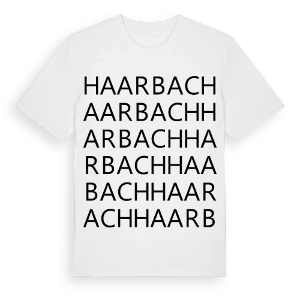 Haarbach ordlek t-shirt – ekologisk bomull t-shirt från Pinshirt