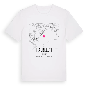 Halblech karta t-shirt – ekologisk bomull t-shirt från Pinshirt