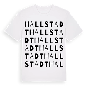 Hallstadt ordlek t-shirt – ekologisk bomull t-shirt från Pinshirt