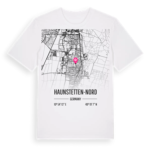 Haunstetten-Nord karta t-shirt – ekologisk bomull t-shirt från Pinshirt