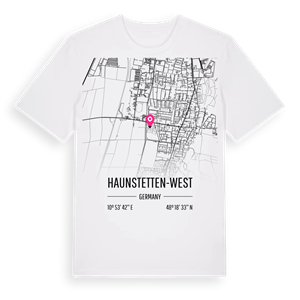 Haunstetten-West karta t-shirt – ekologisk bomull t-shirt från Pinshirt