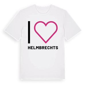 Jag älskar Helmbrechts t-shirt stort tryck – ekologisk bomull t-shirt från Pinshirt