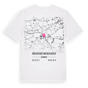 Höchstadt an der Aisch karta t-shirt – ekologisk bomull t-shirt från Pinshirt