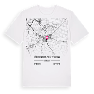 Höhenkirchen-Siegertsbrunn karta t-shirt – ekologisk bomull t-shirt från Pinshirt