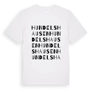 Hundelshausen ordlek t-shirt – ekologisk bomull t-shirt från Pinshirt