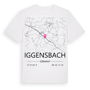 Iggensbach karta t-shirt – ekologisk bomull t-shirt från Pinshirt