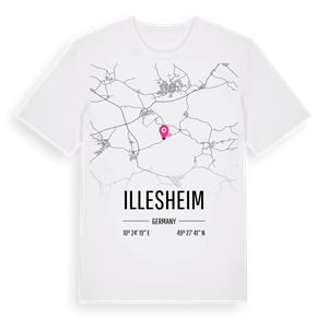 Illesheim karta t-shirt – ekologisk bomull t-shirt från Pinshirt